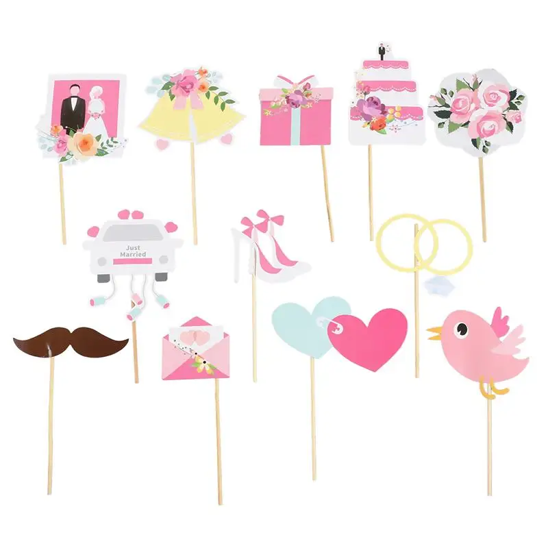 

2 Set Photo Props Photo Shooting Paper Handheld Accessories Party Supplies Party Props Photography for Wedding Party