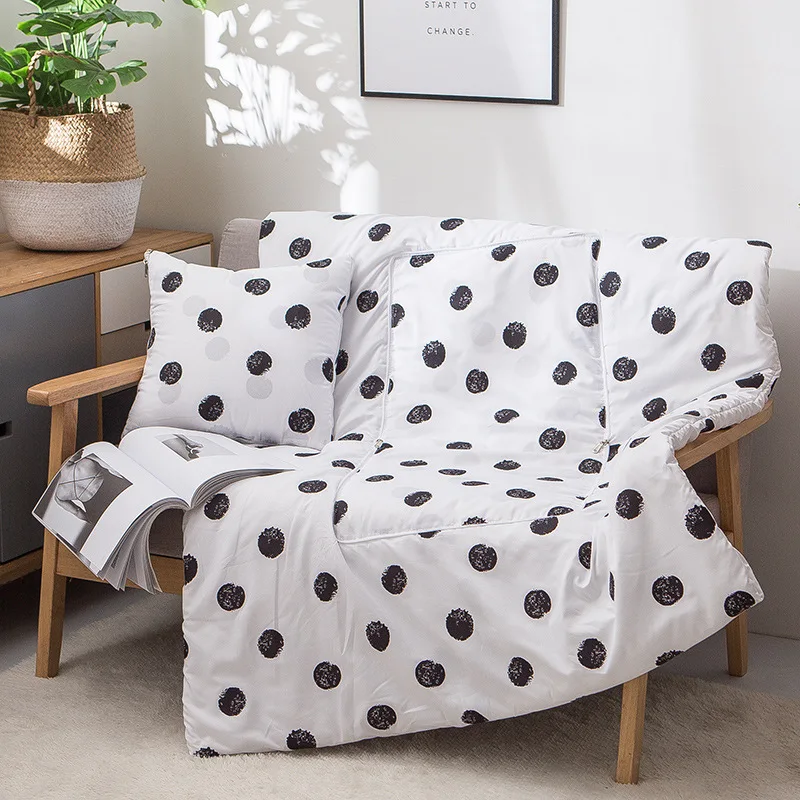 

Lanke Dual use Cushion Blanket For car sofa lumbar throw pillow blanekt air conditioning blanket foldable patchwork quilt