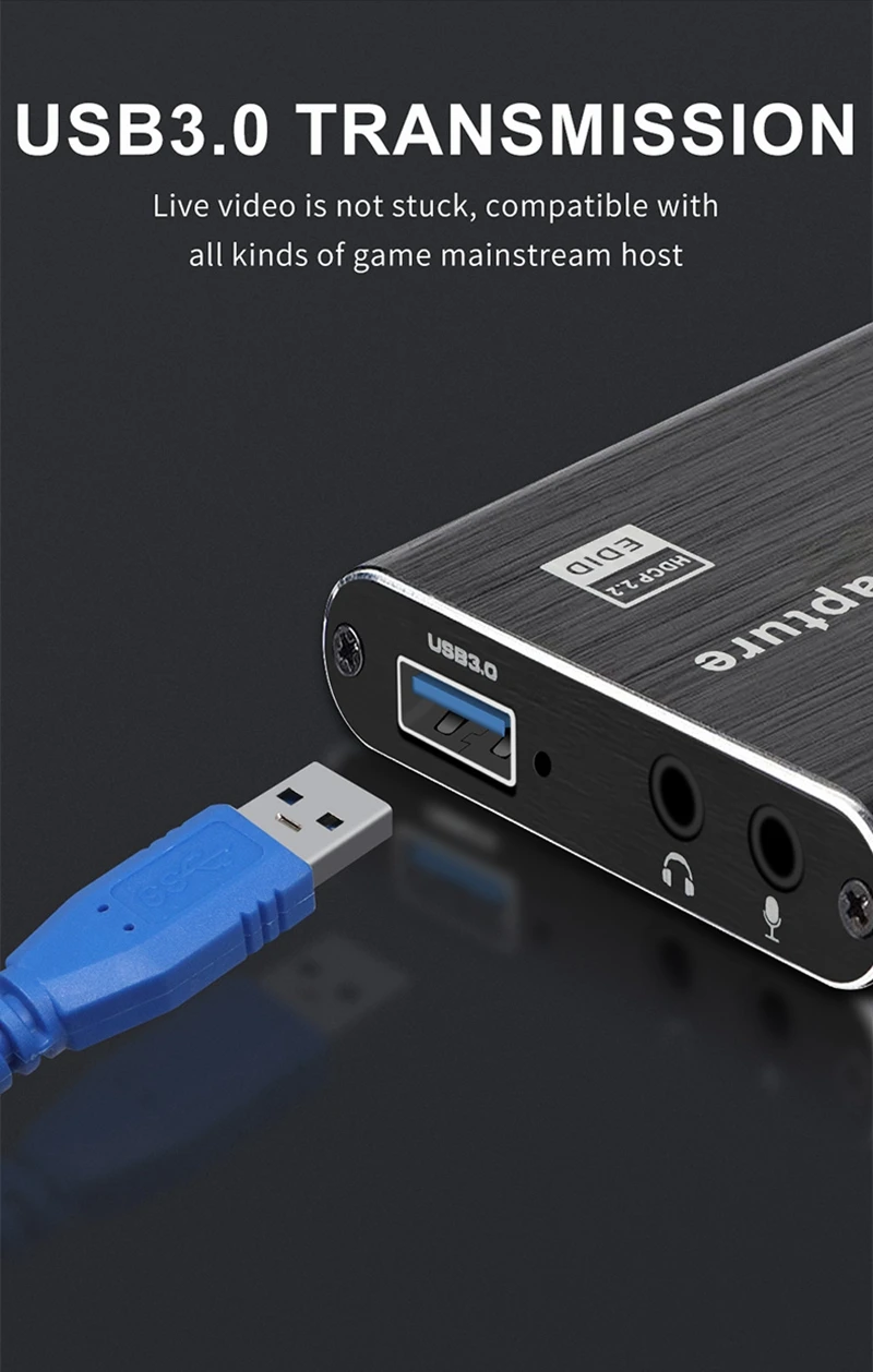 4K 60fps 1080P HDMI Video Capture Card Audio Loop