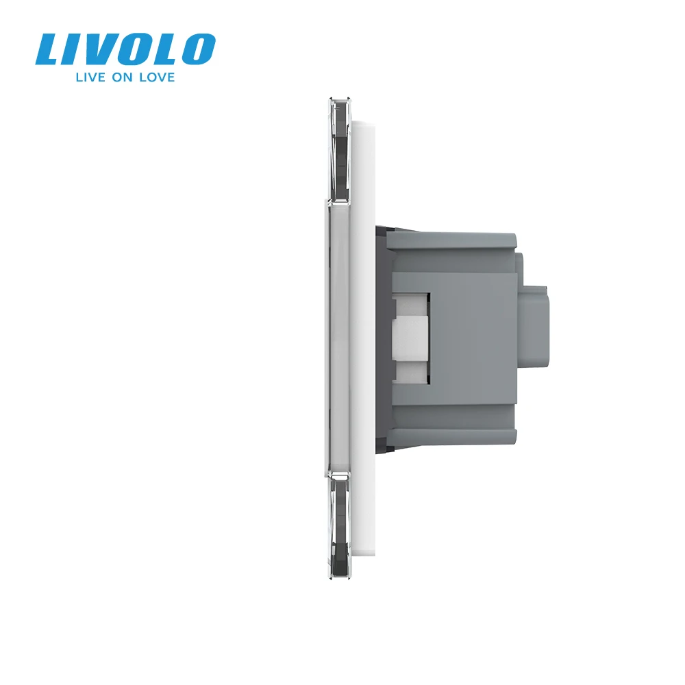 Электрическая розетка Livolo C7C2EU 11/12/13/15 настенная из закаленного стекла