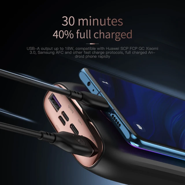 Power Bank 30000mAh USB Type C PD Fast Charging + Quick Charge 3.0 PowerBank 30000 mAh External Battery For Xiaomi iPhone 2