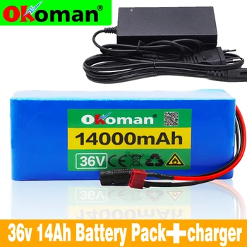 

36V 10s4p 14Ah 500W high power capacity 42V 18650 lithium battery pack 14000mAh electric bicycle bicycle scooter BMS+charger