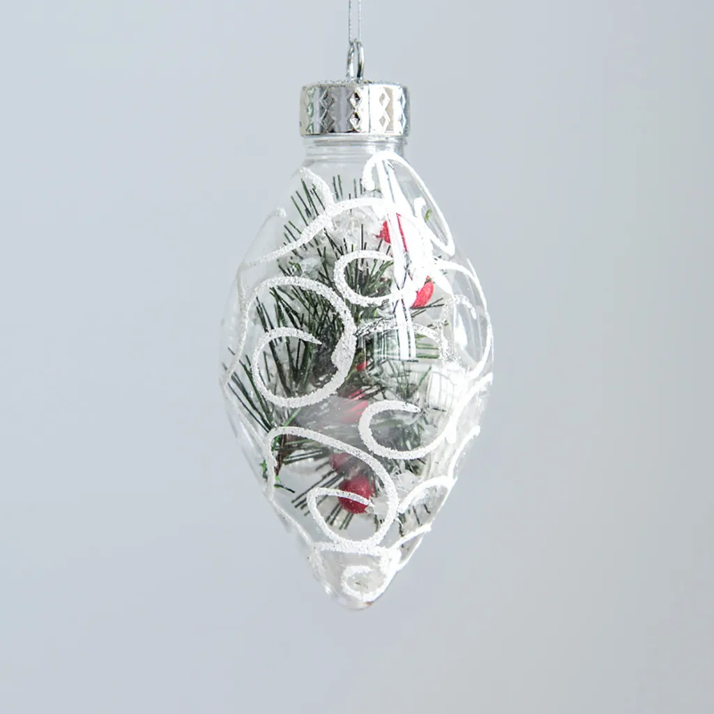 Рождественский прозрачный шар для рождественской елки безделушка подвесной шар рождественские украшения для дома праздник орнамент с рождественской елкой