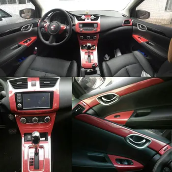 

For NISSAN SYLPHY 2016-2019 Interior Central Control Panel Door Handle 3D/5D Carbon Fiber Stickers Decals Car styling Accessorie