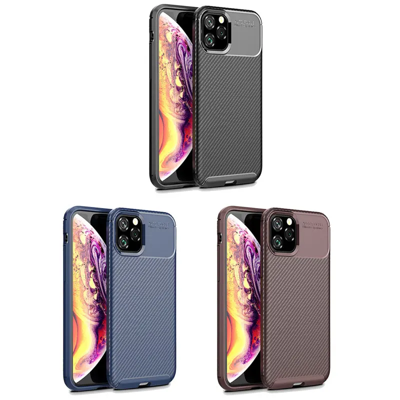 

For iPhone 11 5.8 TPU Carbon Fiber Case Frosted Concise Cellphone Protective Case