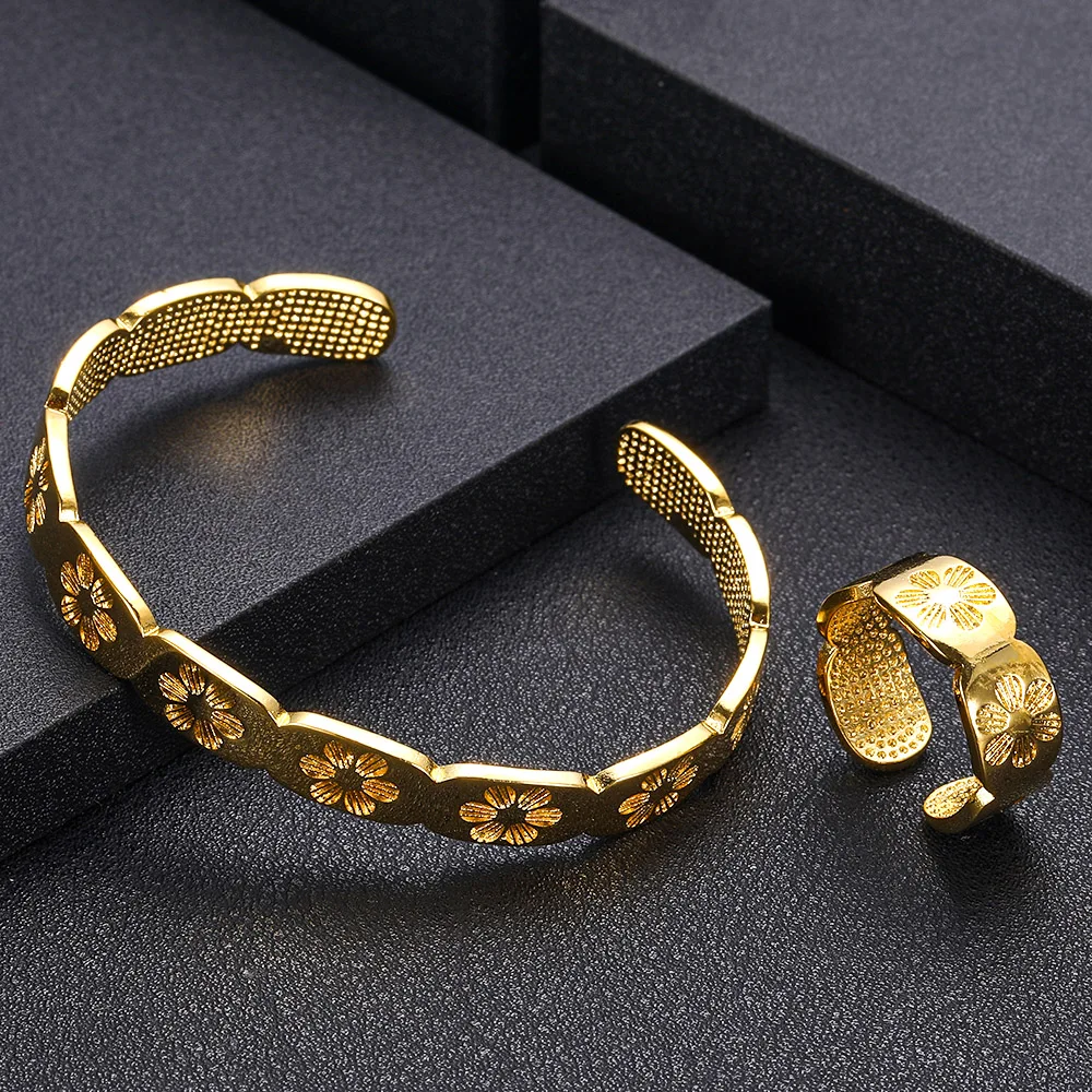 Jankely Роскошный Уникальный Африканский браслет кольцо набор комплекты украшений для женщин свадебный кубический циркон Кристалл CZ Дубай Свадебный ювелирный набор
