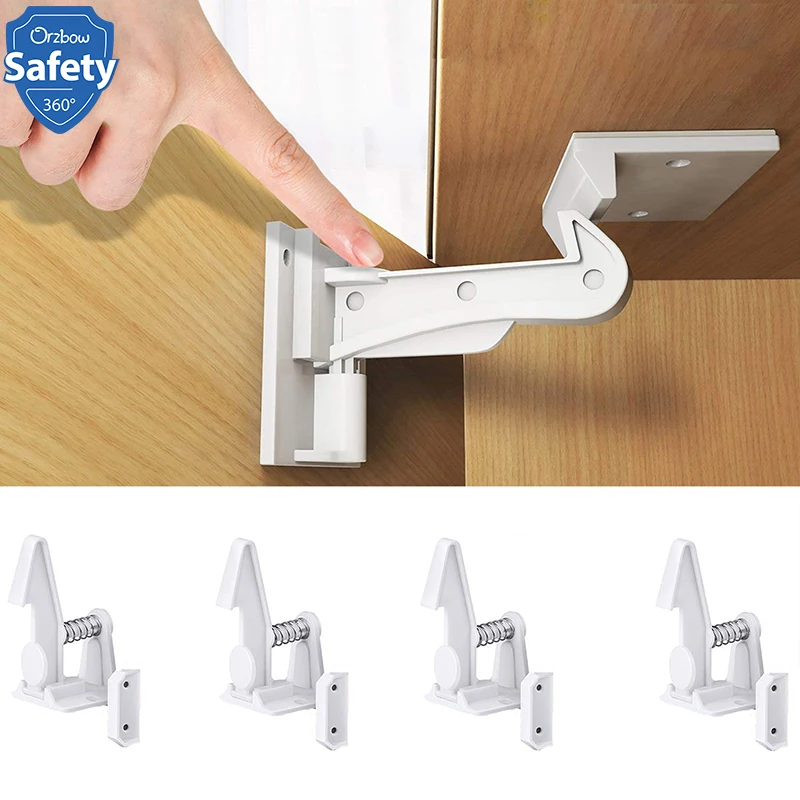 

4Pcs Baby Safety Lock Children Protection Invisible Kids Drawer Cabinet Door Security Lock Blocker Toddler Closet Locker