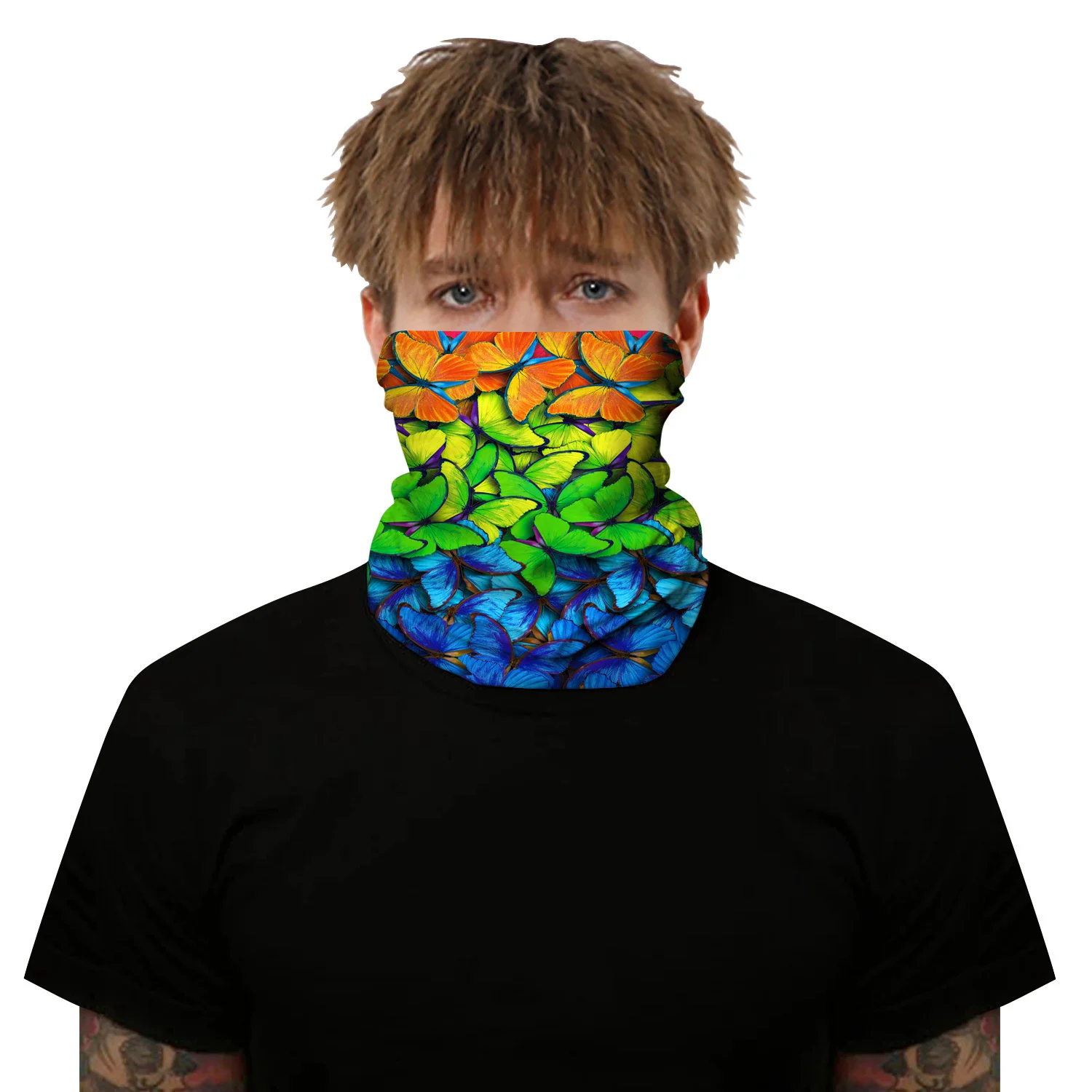 Digital Leaf Coconut Tree Anti-UV Dust Face Cover Neck Gaiter Cycling Scarf Face Cover Neck Gaiter Cycling Scarf Face Cover mens head wrap bandana