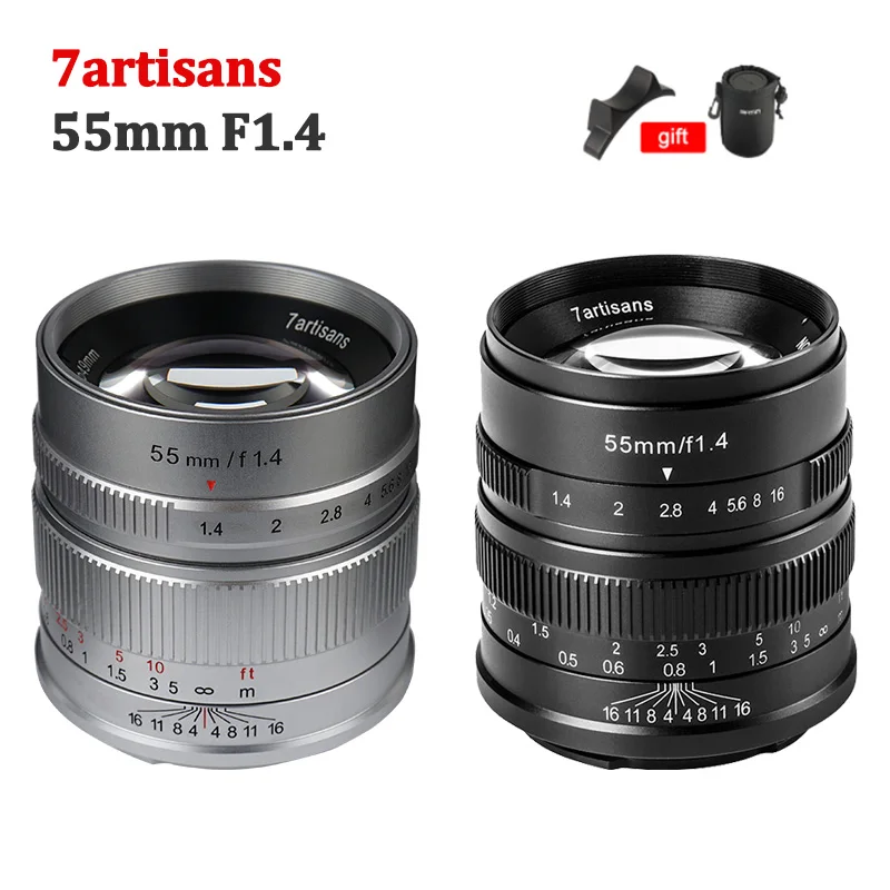 Объектив 7artisans с ручной фокусировкой и большой диафрагмой F1.4 55 мм подходит для Canon