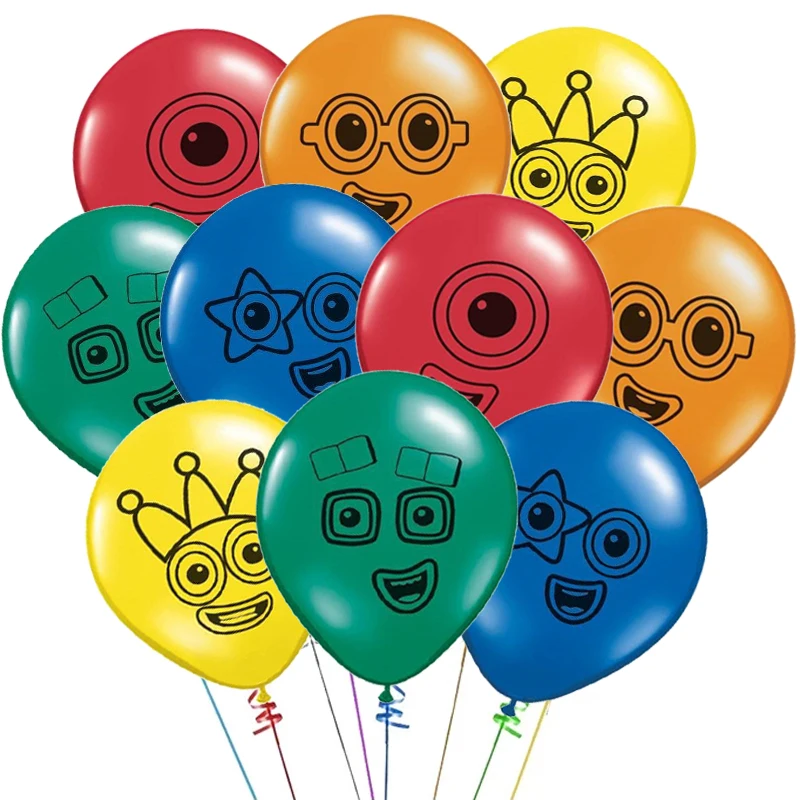 10pcs Numberblocks Balloons 12inch Number Blocks Latex Ballons Happy Birthday Party Supplies Funny Toy Decoration Kids Globos | Дом и сад