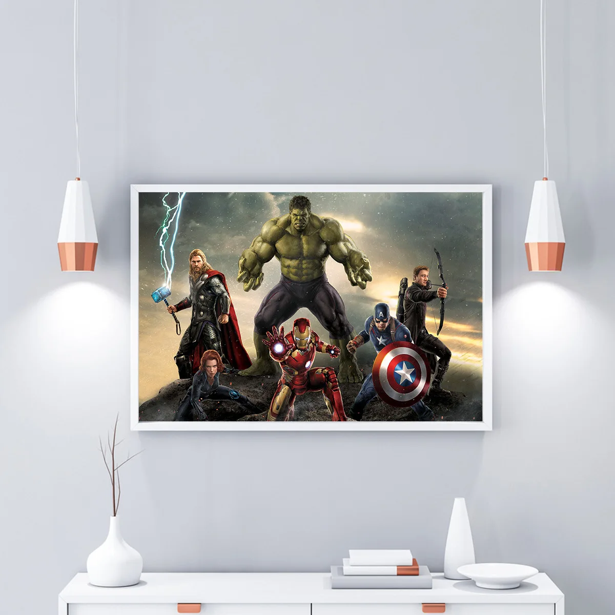 

Marvel Comics Super Heroes Hulk Captain America Iron-man Thor Modern Wall Art Avengers Marvel Team Home Decor Canvas Painting