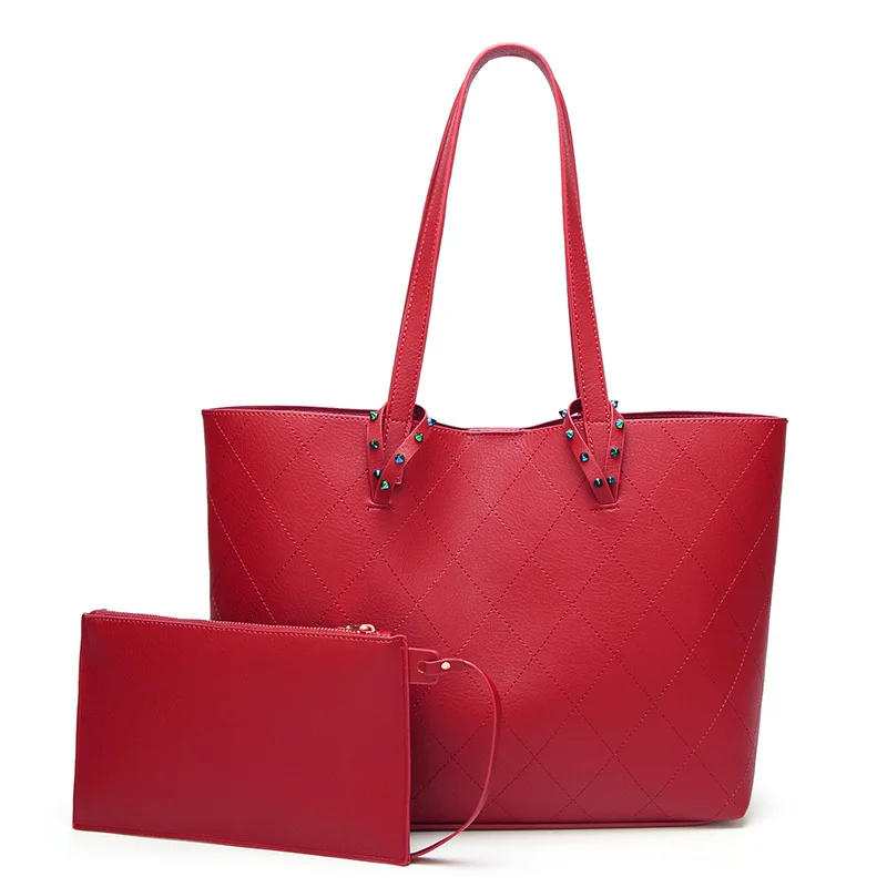 

MONNET CAUTHY Summer New Totes Practical Large Capacity Soft PU Shoulder Bag Solid Color Red Black Brown Office Ladies Handbags