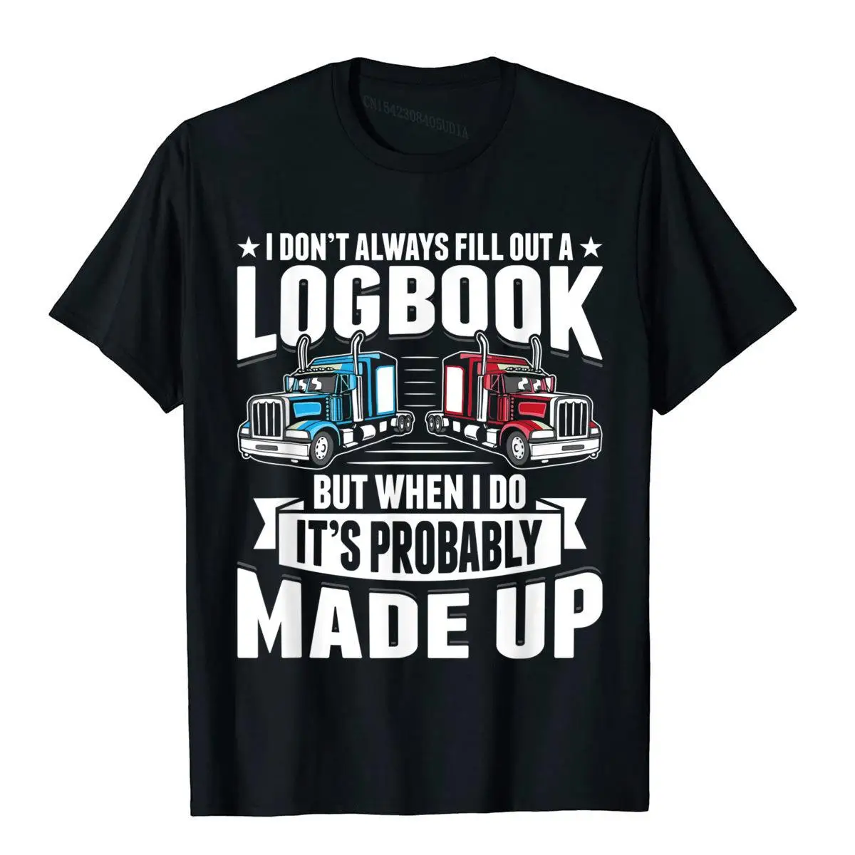 Funny Trucker Logbook Truck Driving Tractor Trailer T-Shirt__A10824black