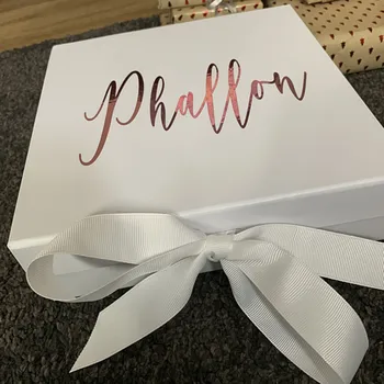 

Personalised names A4 Deep black gift box,Will you be my bridesmaid box large gift box with ribbon, cutom bridesmaid gift box