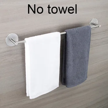 

Stainless Steel Wall Mounted Shelf Rail Holder Bathroom Round Base Rack Brushed Finish Self Kitchen Single Towel Bar