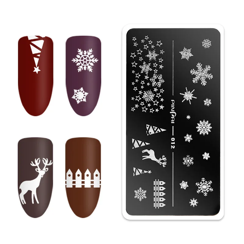 Nail Print Template DIY Print Nail Polish Plate Template Rectangular Painted Stamp Tool - Цвет: 12