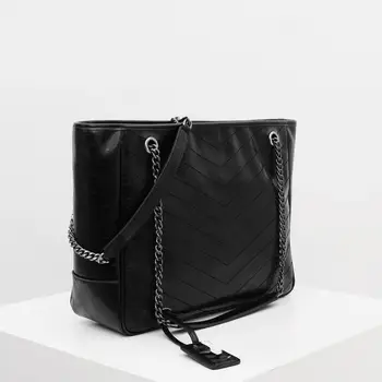 

2020 Luxury fashion large tote bag 100 percent calfskin gold metal open pocket
