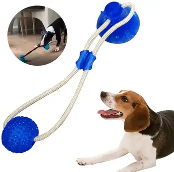 

Multifunction Cleaning Teeth Safe Elasticity TPR Soft Puppy Suction Cup Biting Dog Toy Pet Molar Bite Dog Toys Rubber Chew Ball