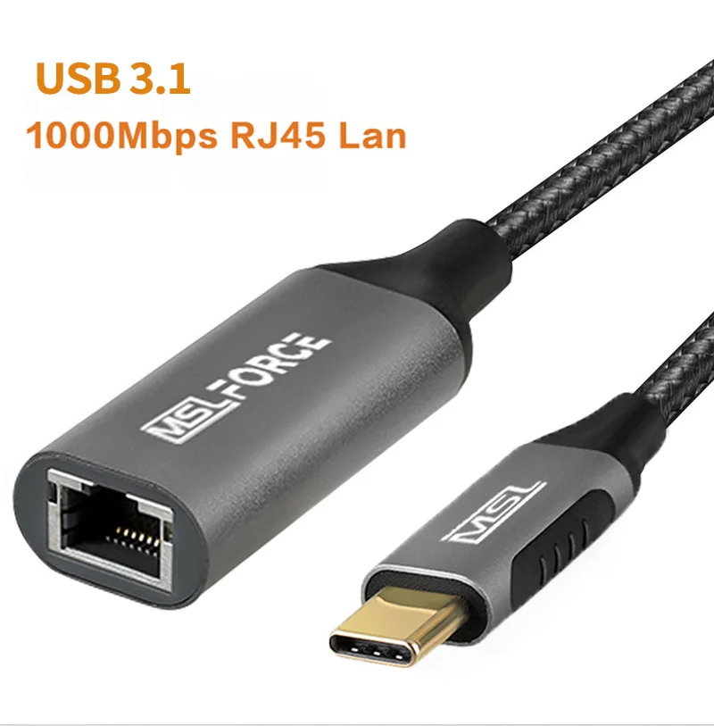 Usb C To Adapter With Rj45 Gigabit, Thunderbolt 3 Compatible
