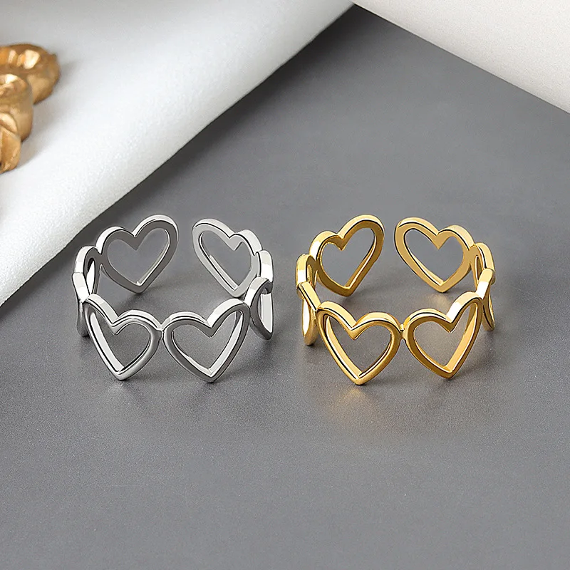 Finger Ring Silver Color Love Heart Shell For Women Party Wedding Jewelry Gift