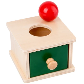 

Infant Toddler Materials Kids Toy Baby Wooden Coin Box Ball Matching Box Learning