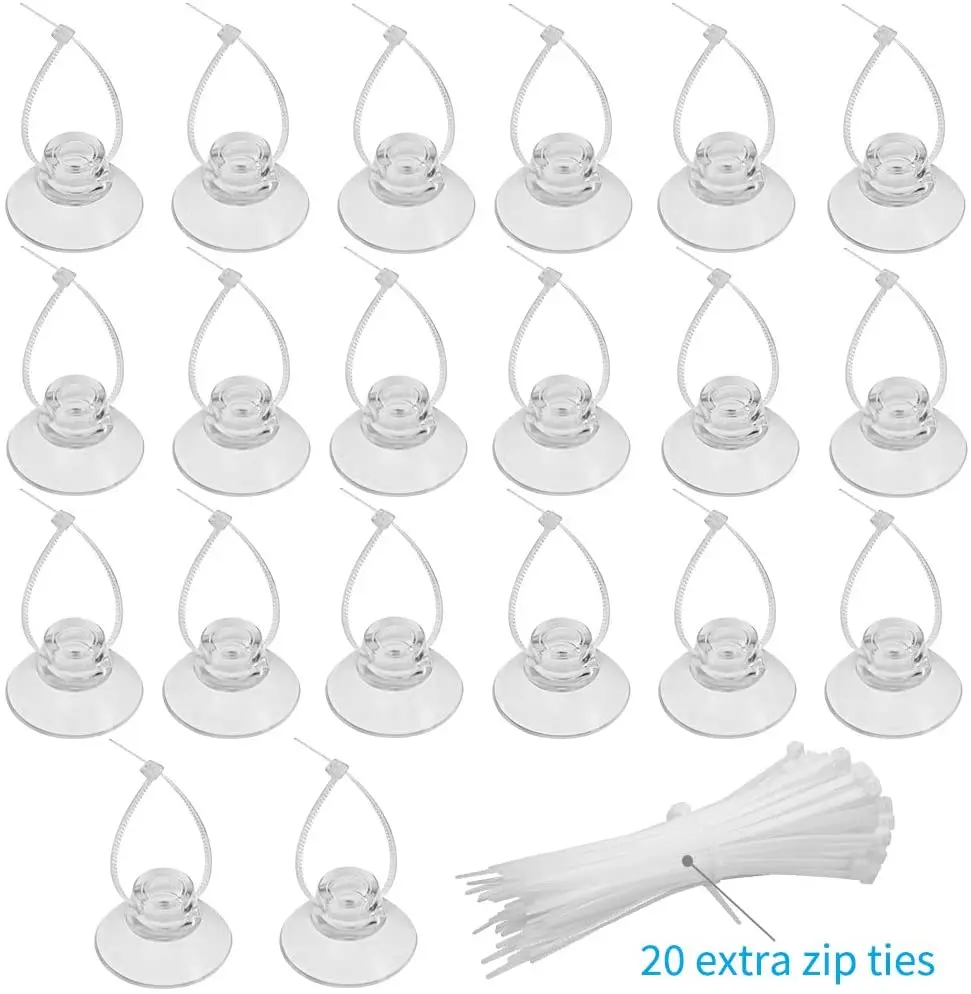 Juego de 20 ventosas con Tirantes ajustables para acuario, tanque de peces, Unión de musgo, camarón, nido de cobertura, 20 unidades