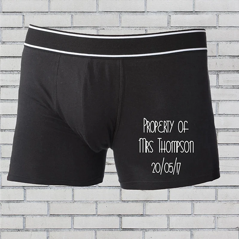 Personalised Boxer Shorts Gift For Groom Novelty Wedding Property Of Mrs 