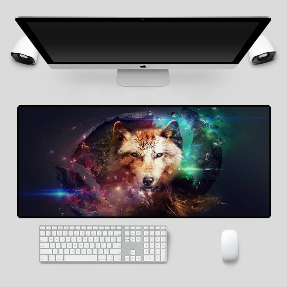 

Mairuige Gaming Mouse Pad Animal Wolf Pattern Mouse Pad Computer Notebook Office Keyboard Computer Gaming Mouse Pad Desk