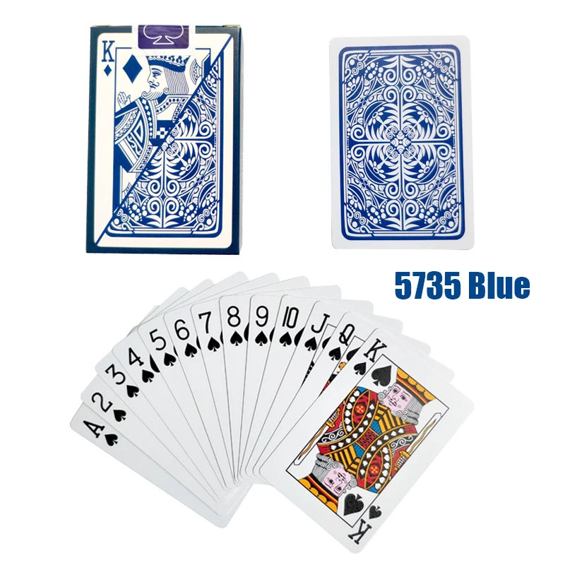 Карты для покера из ПВХ водонепроницаемый Техасский Холдем игральные карты черный Джек пластиковая игровая карта Покер Игра настольная игра Карта креативный подарок - Цвет: No.5375 Blue