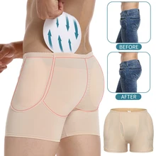 Mens Padded Shapewear Hip Enhancer Butt Lifter Slimming Body Shaper Compression Shorts Boxer Enhancing Underwear Control Panties