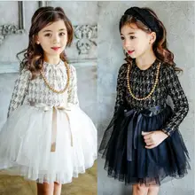 Платья и ожерелья для девочек; коллекция года; зимнее утепленное детское платье с длинными рукавами; детская одежда; костюм принцессы; платья для малышей