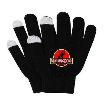 

Anime The Walking Dead Gloves Warm Finger Cotton Gloves Warm Stretch Men Knit Mittens Touch Screen Smart Phone Female Gloves