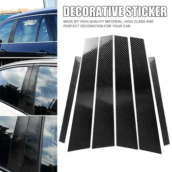 

6ps Set Car B-Pillar Sticker Carbon Fiber Decor for BMW F30 Auto Modification Parts PR Sale