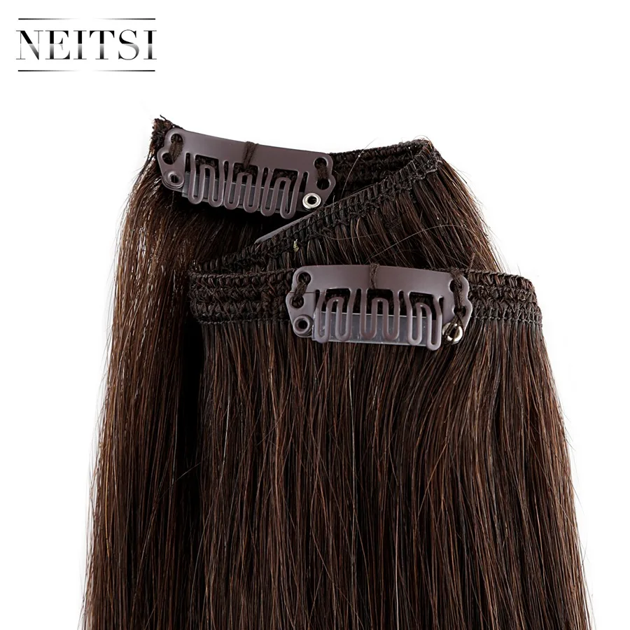 Машинка для наращивания волос Neitsi Remy на клипсе всю голову 100% прямые человеческие