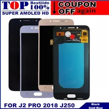 Протестированный AMOLED дисплей для samsung Galaxy J2 pro J250 J250F J250H J250M сенсорный экран дигитайзер сборка Замена ЖК-дисплея