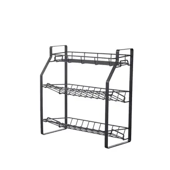 

Kitchen Seasoning Storage Rack Black 3 Tier Counter Organizer Spice Rack Shelf Use for Seasoning Jars Spice Jars Sauce Bottles