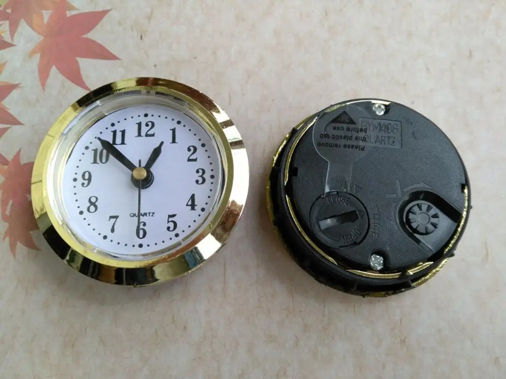 2 шт. Пластиковые Золотые обода диаметр лица 50 мм вставки кварцевые часы для встроенных часов DIY настольные часы