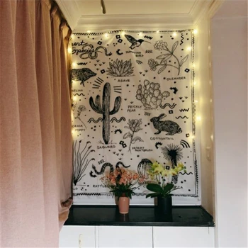 

Saguaro Hippie Tapestry Wall Hanging Fabric Boho Decor Ouija Wall Cloth Tapestries Wall Carpet Gobelin Tapestry Cactus Mandalas