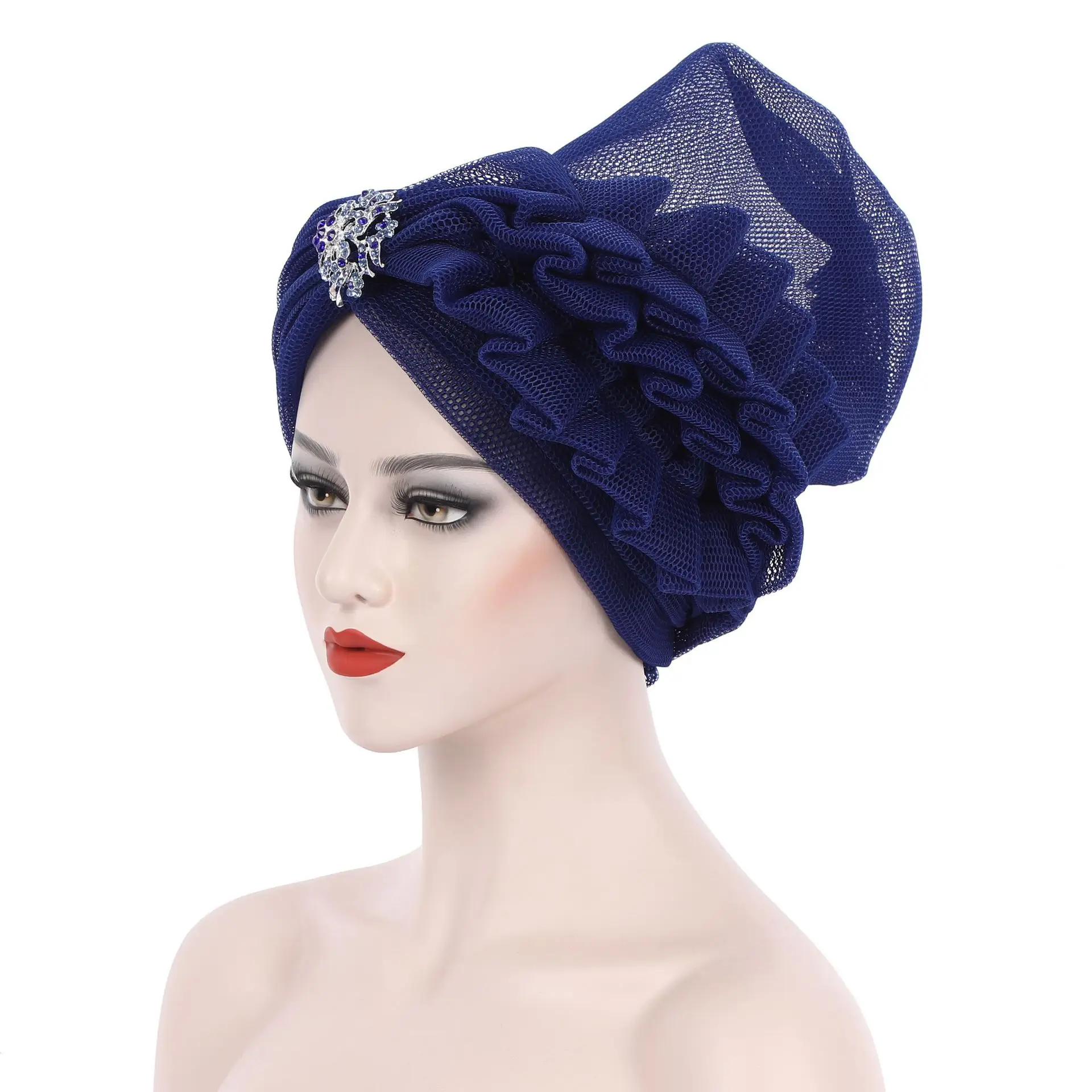 Multicolor Fashion African Headtie Nigerian Wedding Muslim Turban Cap Arab India Hat Women Wrap Head Turbante Mujer Bonnet african outfits