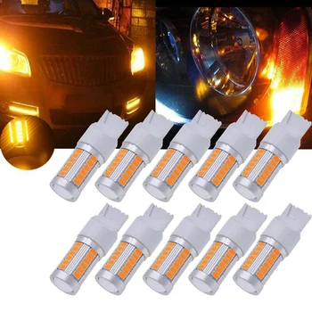 

NEW-7440, T20 Led Bulbs Amber Yellow 900 Lumens Super Bright Turn Signals Light Brake Stop Parking Light Back Up Reverse Light T