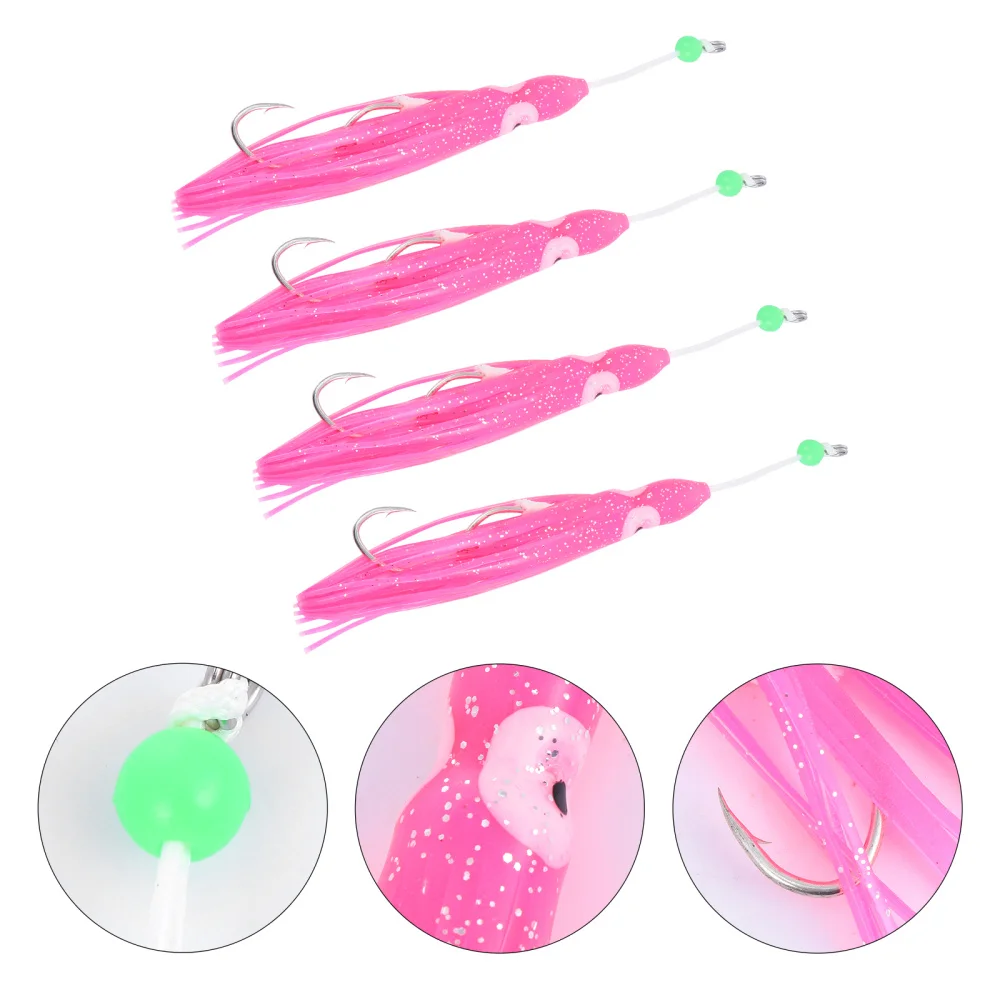 

4pcs 12cm Fishing Skirt Trolling Fishing Octopus Squid Bait Soft Lure Set