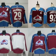 Сшитая Мужская футболка Colorado для взрослых#92 Gabriel Landeskog 29 Nathan MacKinnon