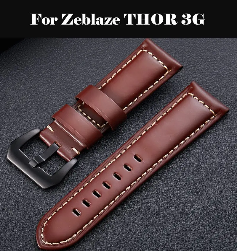 

Genuine Leather Watchband With Butterfly Clasp Bands Croco Grain Bracelet Watch 14 16 18 19 20 21 22 24 mm For Zeblaze THOR 3G