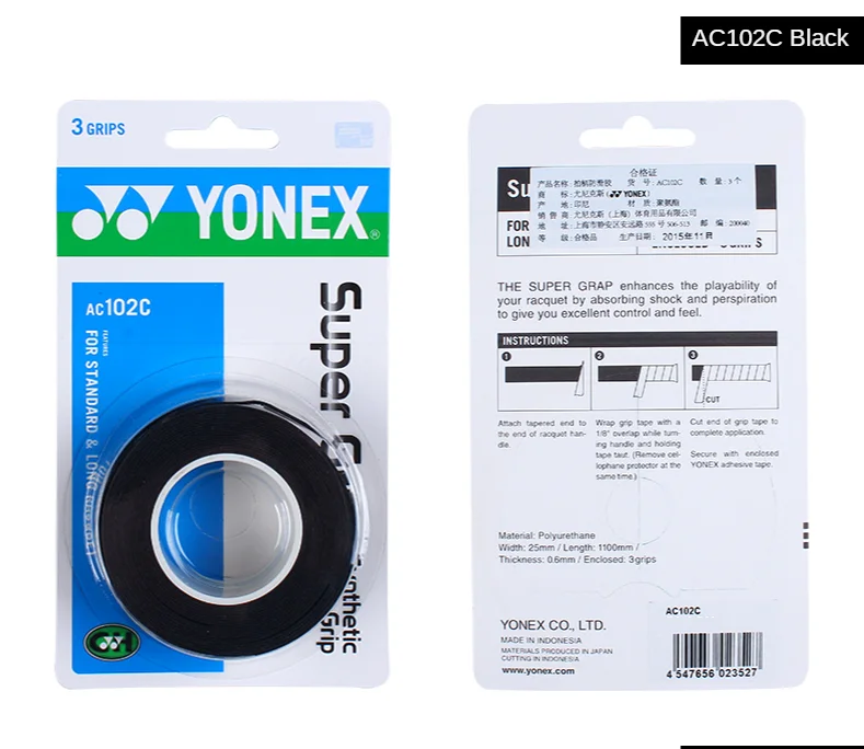 3 X Grip Tape of YONEX TENNIS BADMINTON squasch AC 102 NEW WOW 