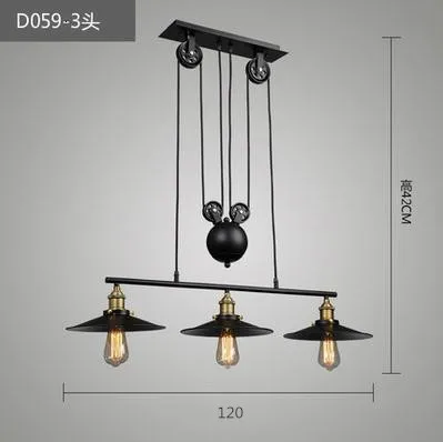 Винтажный Железный Лофт промышленный американский стиль шкив подвесной светильник регулируемый провод Лампа Выдвижной барный светильник лампа Эдисона - Цвет корпуса: seechart