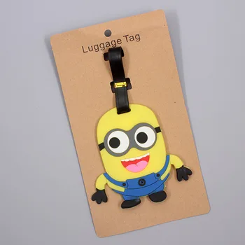 

Cartoon Yellow Man Animals Luggage Tag Travel Accessories Silicone Suitcase ID Addres Holder Baggage Boarding Tag Portable Label