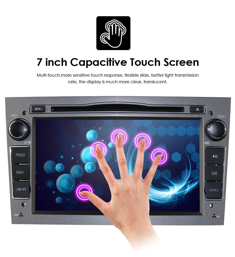 Perfect 7" Android 9.0 Car Radio Stereo DVD Player for Opel Astra Zafira Meriva Vectra Corsa Antara Vivaro Bluetooth GPS Navi 2GRAM  DAB 1