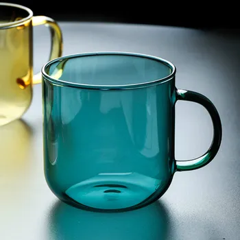 

Juice Glass Mug with The Handle Heat Resistant Plain Couple Mug Double Wall Glass Tazas De Cafe Handmade Retro Mug Nordic HH50MK