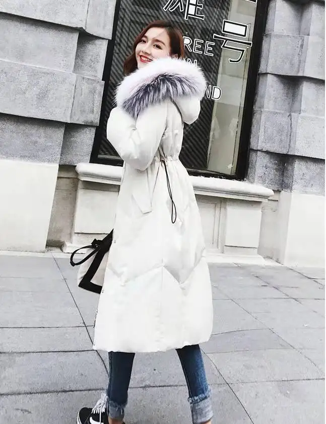 

Mid-length down Jacket Cotton-padded Clothes Women's 2019 Winter New Style Cotton-padded Clothes Hooded Comfortable Elegant Slim