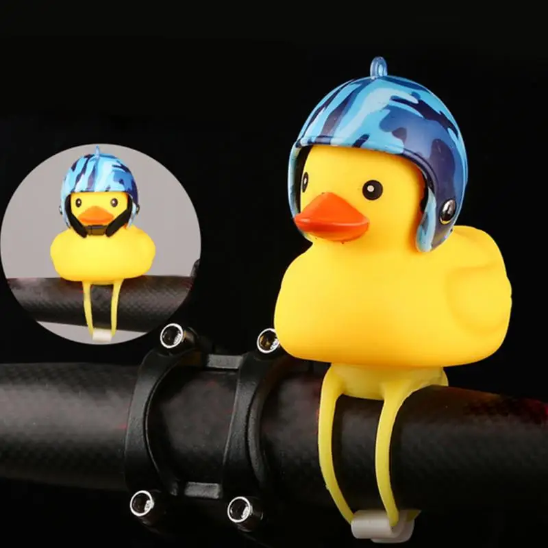 Excellent Cartoon Little Yellow Duck Bicycle Head Light Detachable With Bell Duck Road Bike Outdoor Bell Accessories 12